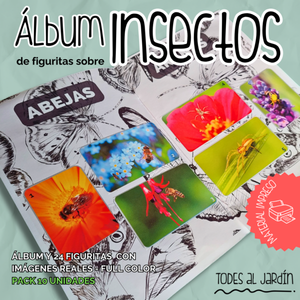 Álbum y Figuritas de Insectos - Pack IMPRESO x20 unidades