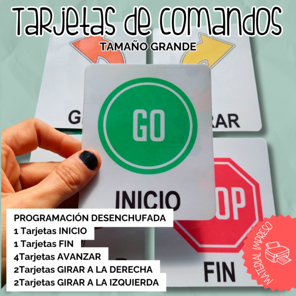 Tarjetas de comandos grandes - IMPRESAS