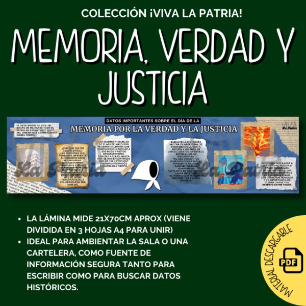 24 de Marzo: Memoria por la Verdad y la Justicia - Infografía PDF - Colección ¡Viva La Patria!